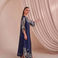 Navy Floral Embroidered Kaftan Set