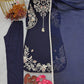 Navy Floral Embroidered Kaftan Set