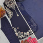 Navy Floral Embroidered Kaftan Set