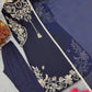 Navy Floral Embroidered Kaftan Set