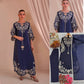 Navy Floral Embroidered Kaftan Set