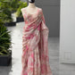 Blush Floral Organza Saree with Sequins