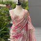 Blush Floral Organza Saree with Sequins