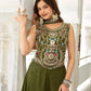 Embroidered Star Georgette Blouse Palazzo Set