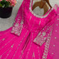 Embroidered Faux Georgette Lehenga Set