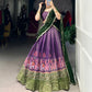Kanchipuram Printed Zari Weaving Lehenga Set with Dupatta