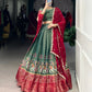 Kanchipuram Printed Zari Weaving Lehenga Set with Dupatta