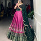 Kanchipuram Printed Zari Weaving Lehenga Set with Dupatta