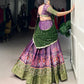 Kanchipuram Printed Zari Weaving Lehenga Set with Dupatta