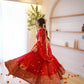 Red Sequin Thread Anarkali Set