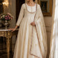 Ivory Gold Thread Anarkali