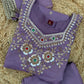 Jewel Neck Ready To Wear Glass Silk Sharara Set