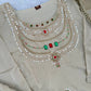 Jewel Neck Glass Silk Sharara Set