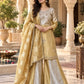 Gold Jewel Neck Sharara Set