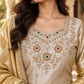 Gold Jewel Neck Sharara Set
