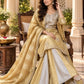 Gold Jewel Neck Sharara Set