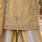 Gold Jewel Neck Sharara Set