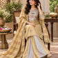 Gold Jewel Neck Sharara Set