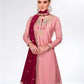 Designer Chinnon Silk Embroidered Sharara Set