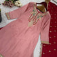 Designer Chinnon Silk Embroidered Sharara Set