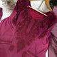 Wine Embroidered Rayon Kurta Set