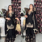 Black Sequin Keyhole Sharara Set