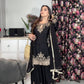 Black Sequin Keyhole Sharara Set