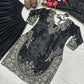 Black Sequin Keyhole Sharara Set