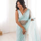 Violet Shimmer Sequin Net Saree