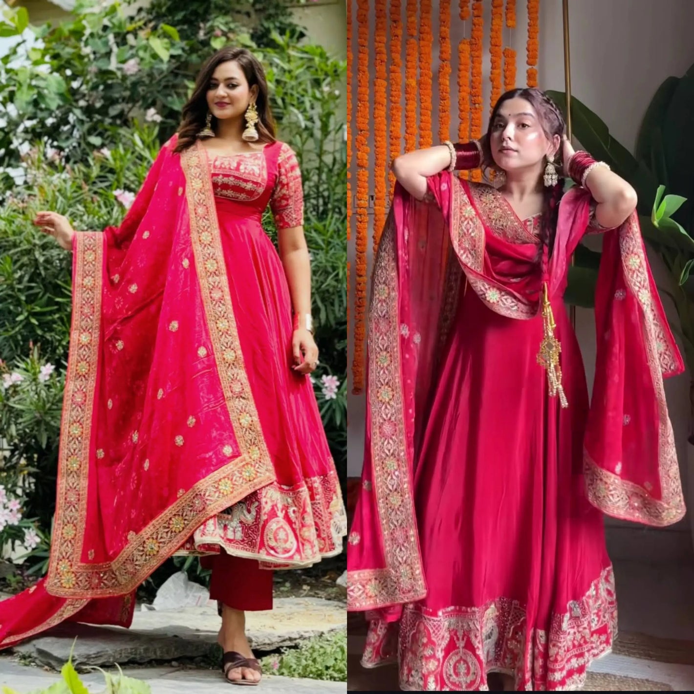 Designer Crepe Silk Anarkali Suit Set for Wedding and Festive Wear