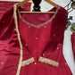 Maroon Peacock Zari Sharara Set