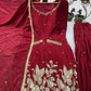 Maroon Peacock Zari Sharara Set