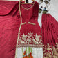 Maroon Peacock Zari Sharara Set