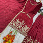 Maroon Peacock Zari Sharara Set