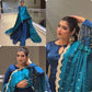 Teal Tassel Sleeve Shimmer Gown
