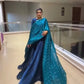 Teal Tassel Sleeve Shimmer Gown