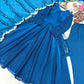 Teal Tassel Sleeve Shimmer Gown