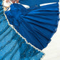 Teal Tassel Sleeve Shimmer Gown