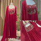 Red Pearl Embroidered Gown