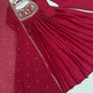 Red Pearl Embroidered Gown