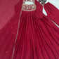 Red Pearl Embroidered Gown