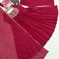 Red Pearl Embroidered Gown