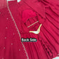 Red Pearl Embroidered Gown