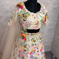 Ivory Floral Embroidered Masti Silk Lehenga Set for Wedding and Festive Occasions