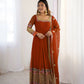 Designer Georgette Embroidered Gown Set