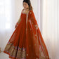 Designer Georgette Embroidered Gown Set
