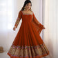 Designer Georgette Embroidered Gown Set