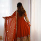 Designer Georgette Embroidered Gown Set