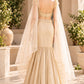 Champagne Floral Mermaid Lehenga