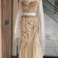 Champagne Floral Mermaid Lehenga